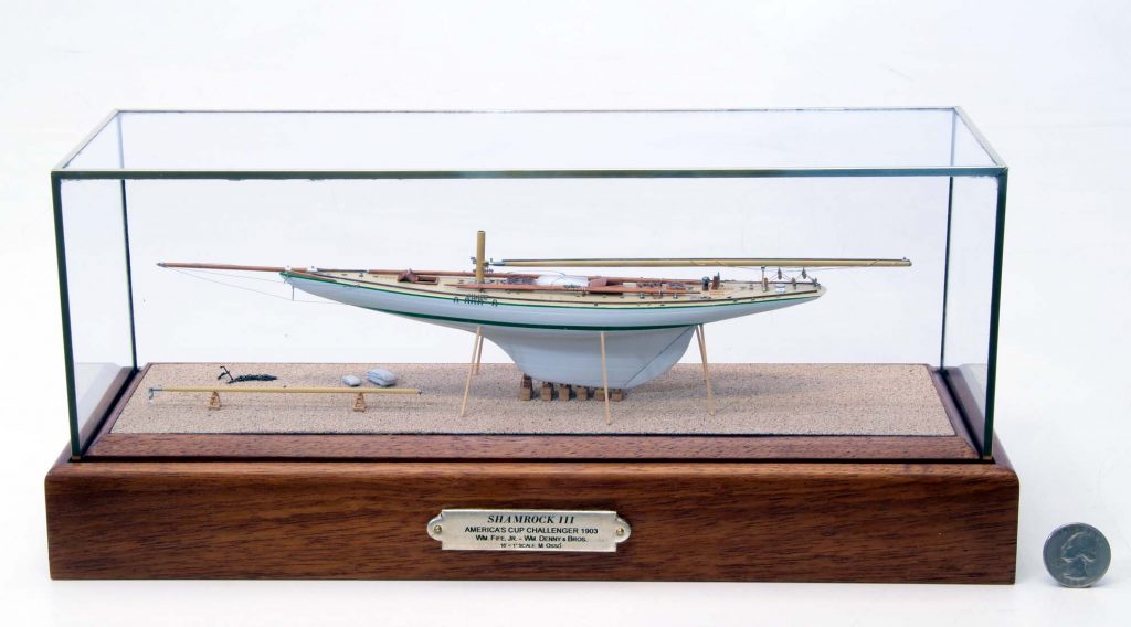 1898 Shamrock I Half Hull Wood Model 35 America's Cup Yacht Sailboat -  CaptJimsCargo